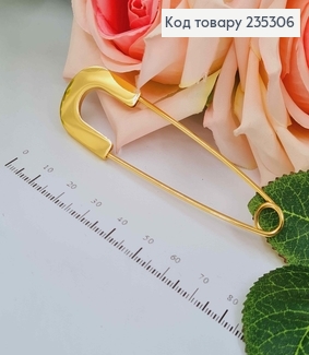 Брошь "Шпилька" золотого цвета, длина 9см 235306 фото