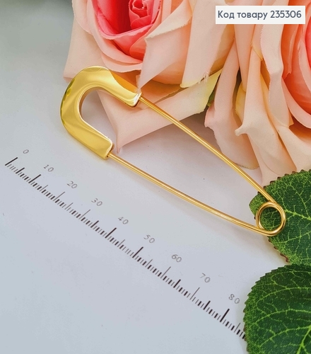 Брошь "Шпилька" золотого цвета, длина 9см 235306 фото 1