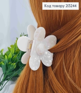 Краб пластик (акрил), КВІТКА, 7см, Перламутрово-Білого кольору 213244 фото