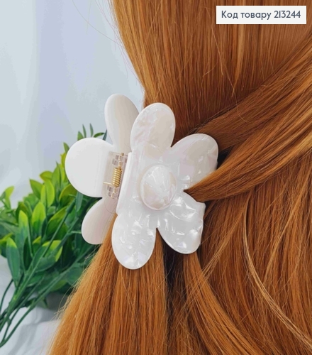 Краб пластик (акрил), КВІТКА, 7см, Перламутрово-Білого кольору 213244 фото 1