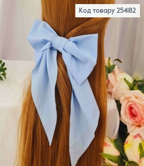 Заколка(5см) Бант (15*19см) БЛАКИТНИЙ, софт, ручна робота, Україна 254182 фото