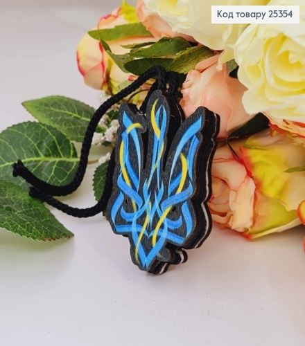 Ароматизатор в авто, деревянный, Трезубец "неоновый", 5см, (без запаха) 25354 фото 1