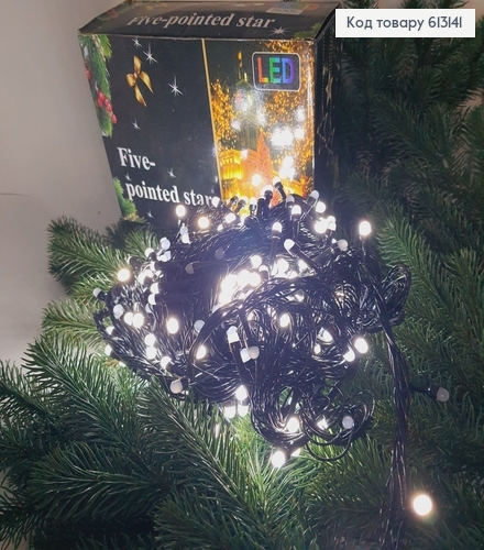 Гирлянда черная проволока 30м 500 LED белая холодная(с удлинителем) 613141 фото 1