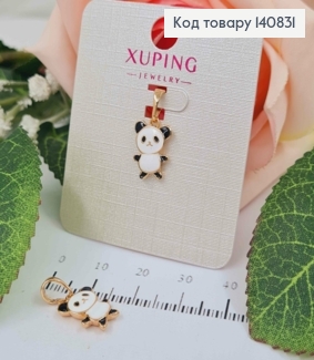 Кулон "Пандочка" с черно-белой эмалькой, 1,4см, Xuping 18К. 140831 фото