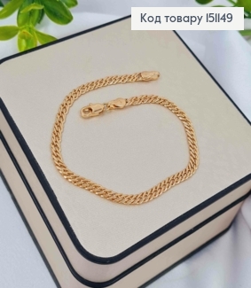 Браслет РОМБОВОЕ ПЛЕТЕНИЕ, ширина 3,5мм, дл. 19,5см, Xuping 18K 151149 фото