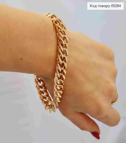Браслет ПАНЦИРНОЕ ПЛЕТЕНИЕ, ширина 1,1см, длина 22см, Xuping 18К 151284 фото 1