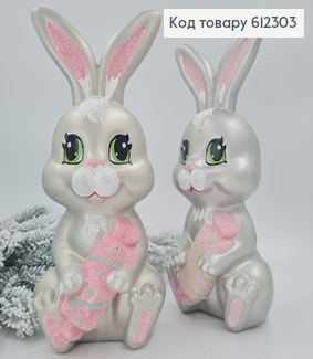 Новорічна фігура Заєць СРІБЛО 27,5*12см, Україна 612303 фото