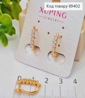 Серьги украшены Блестящими камешками, 1,7см, английская застежка, Xuping 18К 119402 фото