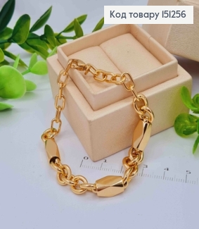 Браслет ЯКІРНЕ плетіння з Фігурними встравками, довж 19см, Xuping 18К 151256 фото