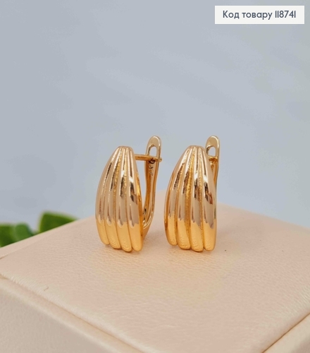 Серьги "Ракушка", 1,5см, английская застежка, Xuping 18K 118741 фото 2