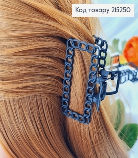 Краб метал прямоугольный черный глянцевый Цепочка 7см 215250 фото