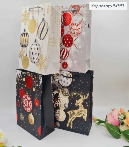 Пакет бумажный, "С новогодней тематикой" в ассорт. 18*24*8,5см 543157 фото 1