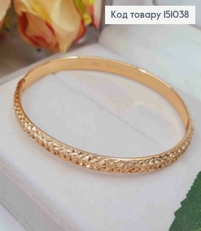 Браслет Овальный граненный, ширина 5мм, диаметр 60мм, Xuping 18K. 151038 фото