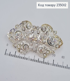 Брошь металл Симметричная серебряный 235012 фото