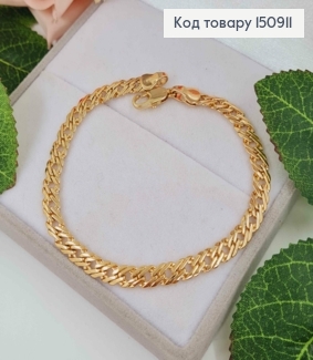 Браслет, двойное ромбовое плетение, шир.0,3см, дл.19см, Xuping 18K 150911 фото