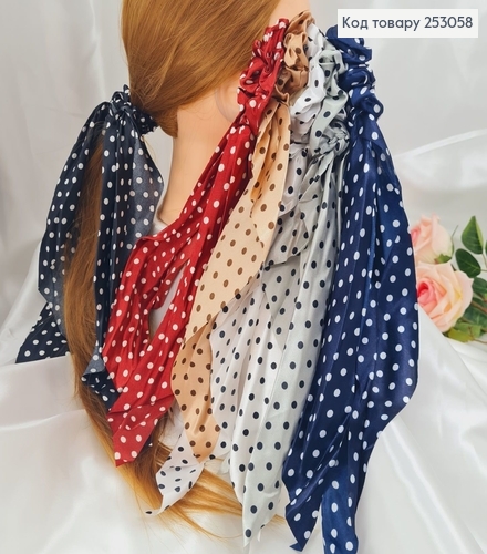 Резинка Твилли, атласна розкошная, 6+25см горох в асорт. 253058 фото 1