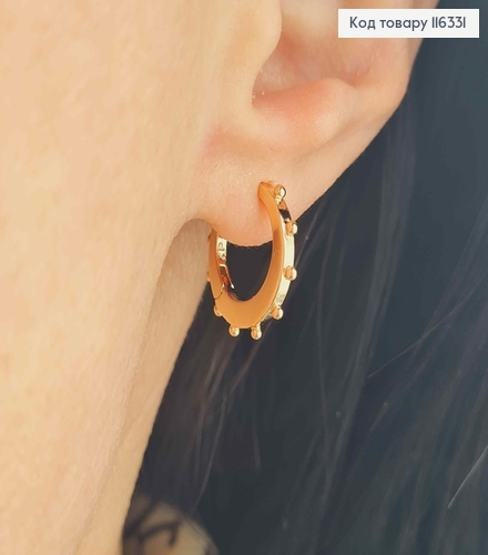 Серьги кольца 1,5см, с маленькими лучиками, Xuping 18K 116331 фото 2