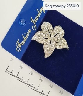 Брошь металл Цветок серебряный 235010 фото