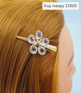 Заколка Стрела Цветочек с камнями 5,5 см 233013 фото