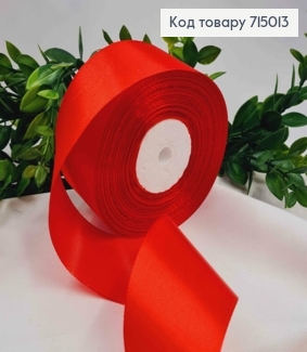 Лента атласная КРАСНАЯ (цвет 026), ширина 5см, длина 36 ярдов (33м) 715013 фото