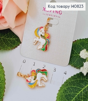 Кулон, "Единорог" цветной, 2см, Xuping 18K 140823 фото
