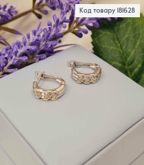 Серьги овальные украшены блестящими камнями, 1,5см, англ. застежка XUPING 181628 фото