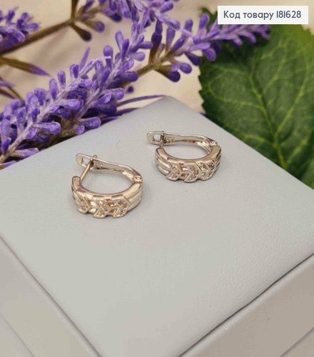 Сережки родовані овальні прикрашені блискучими камінцями, 1,5см, англ. застібка XUPING 181628 фото 1