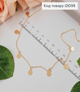Ланцюжок якірне плетіння, з плоскими копієчками, 45+5см Xuping 18K 121098 фото