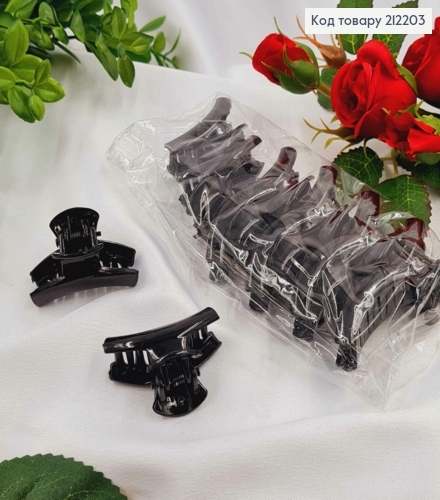 Краб пластик 4см,ЧЕРНЫЙ глянцевый "Дуга" 212203 фото 1