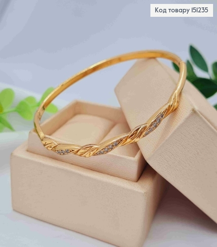 Браслет овальний "Magical" з Блискучими камінцями, довжина 18,2см, Xuping 18K 151235 фото 1