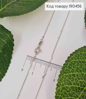 Цепочка родованная Панцирное плетение с плоскими пластинками, длина 45см, Xuping 190456 фото