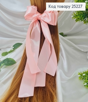 Заколка Бант атласный, нежно-розового цвета, 16*27см. Ручная работа, Украина 25227 фото