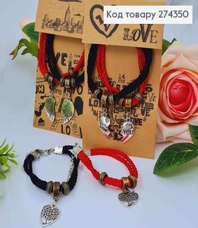 Браслет плетеный, черный/красный, 2 шт. BEST FRIENDS в ассорт. 274170 фото