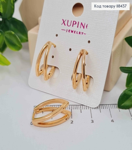 Серьги "Стрели", длина 1,9см, XUPING 18K 118437 фото 2