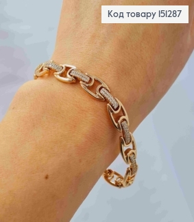 Браслет прикрашений Блискучими камінцями, довжина 17+2см, Xuping 18К 151287 фото