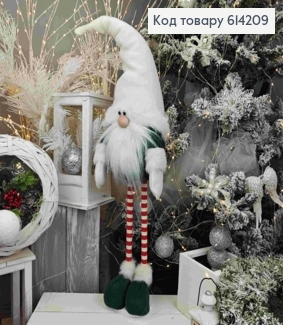 Гном в БЕЛО-ЗЕЛЕНОМ наряде, 90см, ручная работа, Украина 614209 фото