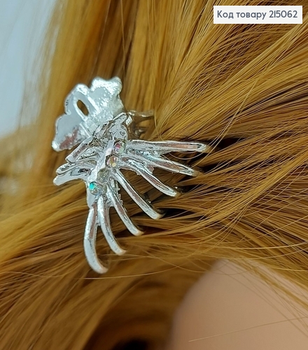 Краб металл серебряный Паучок с камнями 215062 фото 2