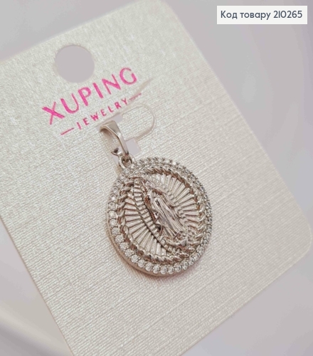 Иконка родованная с Божией матерью, в оправе из камней, 1,8см, Xuping 210265 фото 2