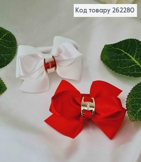 Резинка Бант двойной, репсовый с атласным, 6,5см, цвета в ассорт. 262280 фото