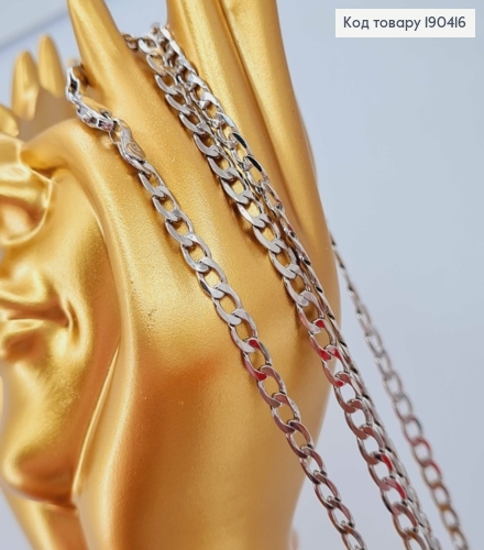 Цепочка родованная, панцирное плетение, ширина 3,5мм, длина 55см, Xuping 190416 фото 1