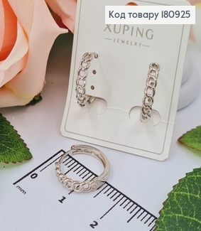 Сережки родовані, кільця з плетінням, діаметр 1,8см, з англ. заст. Xuping  180925 фото