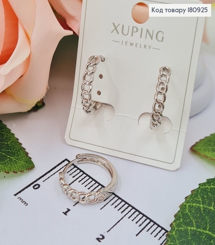 Сережки родовані, кільця з плетінням, діаметр 1,8см, з англ. заст. Xuping  180925 фото 1