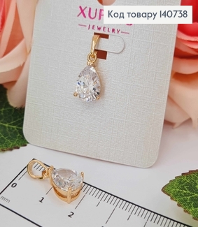 Кулон, Камінчик у формі крапельки 1см, Xuping 18K 140738 фото