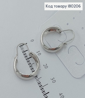 Серьги  кольца родированные   медицинское золото  Xuping 180206 фото