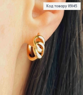 Серьги кольца (1,3см) "ЗВЕНИЯ", 0,4*0,8мм, XUPING 18K 119145 фото