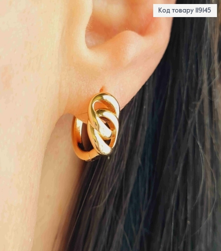 Серьги кольца (1,3см) "ЗВЕНИЯ", 0,4*0,8мм, XUPING 18K 119145 фото 1