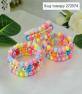 Браслет пружинка, из цветных бусинок 272574 фото