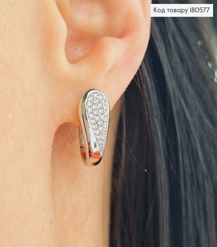 Серьги Овальные 20,7см (англ.зстежка) родированые Xuping 180577 фото 1