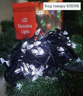 Гирлянда свеча черная проволока 9 м 100 LED белая холодная(с удлинителем) 613098 фото