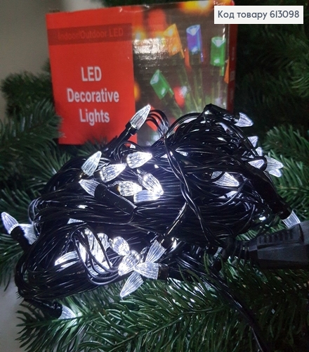 Гирлянда свеча черная проволока 9 м 100 LED белая холодная(с удлинителем) 613098 фото 1